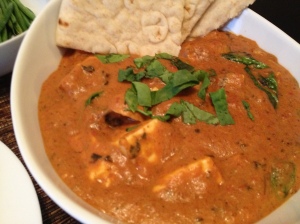 Mushroom and Paneer Makhani - A tomato based curry with a hint of spice